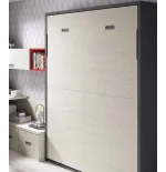 Cama abatible vertical con estantería interior para colchón de 135/150 fondo 43