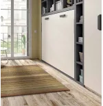 Cama abatible horizontal para colchón de 135/150 cm. con estantería interior fondo 43