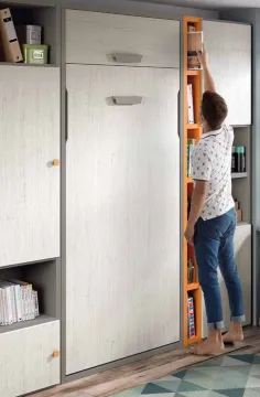 Cama abatible 90x190 con altillo en muebledescanso.com