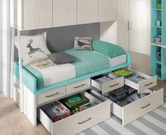 Nido con cuatro cajones y dos contenedores con bañera de perfil bajo