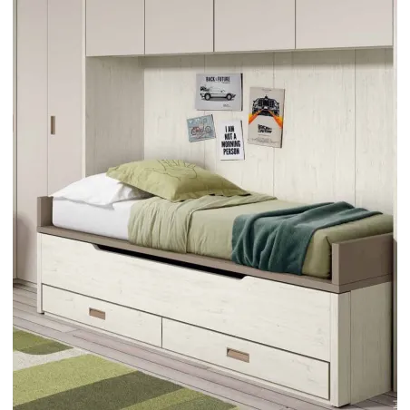 Compacto de perfil bajo con dos cajones de cierre amortiguado