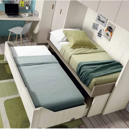 Compacto de perfil bajo con dos cajones de cierre amortiguado