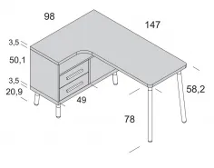 Escritorio moderno en L orientación izquierda 2