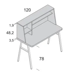 Escritorio de diseño moderno 120 cm. 2