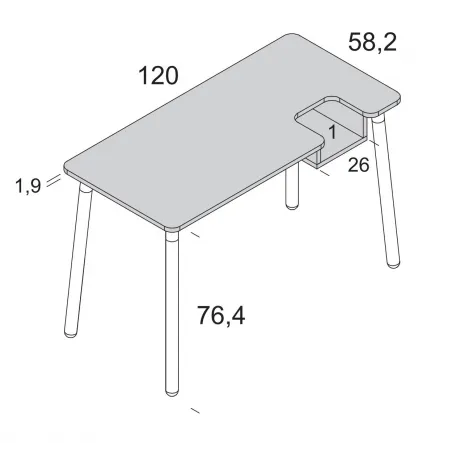 Escritorio con cubeta
