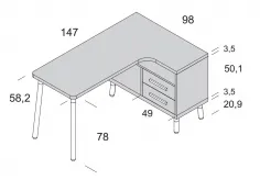 Escritorio moderno en L orientación derecha 2