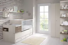 Composición armario y cuna convertible a dos camas nido