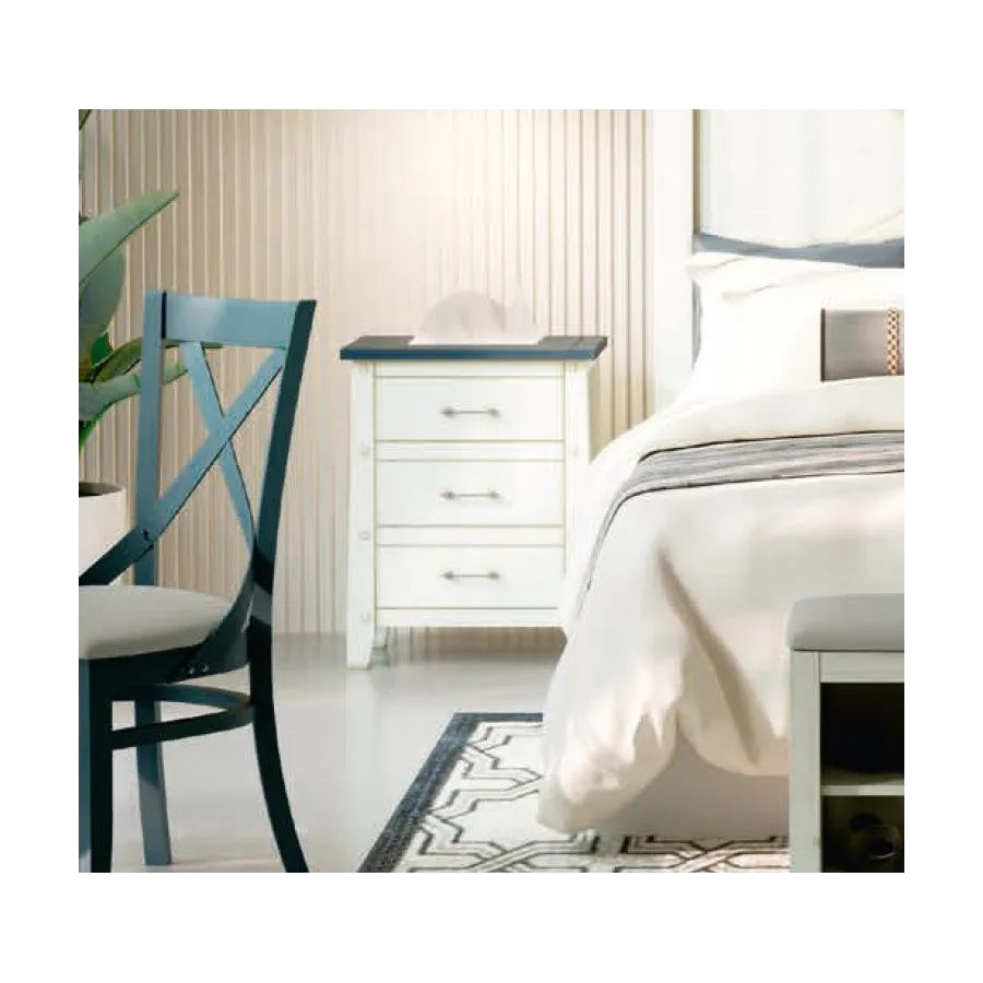 MESITA DE NOCHE RUSTICA 3 cajones en MUEBLEDESCANSO.COM