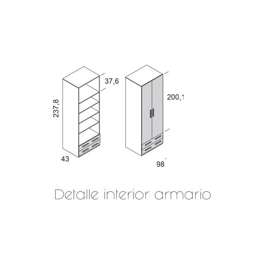 Dormitorio juvenil con escalera de cajones