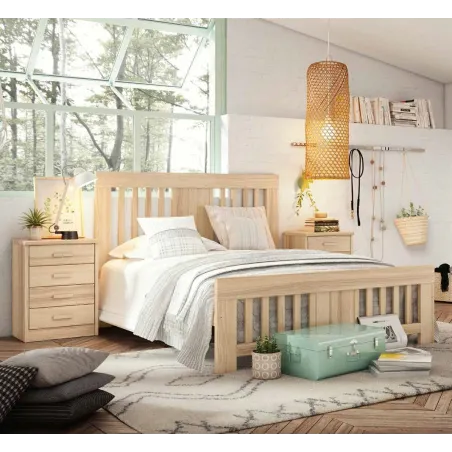 Cama Coral Barras colonial madera maciza