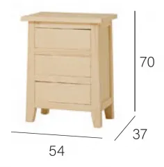 MESITA DE NOCHE RUSTICA 3 cajones en MUEBLEDESCANSO.COM 2