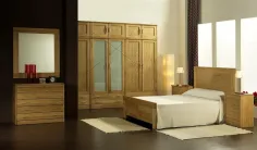 Dormitorio de madera maciza de pino modelo Nova