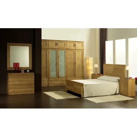 Dormitorio de madera maciza de pino modelo Nova