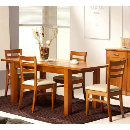 Mesa extensible central madera maciza Nova