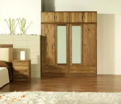 Armario Nova 4 puertas macizas con cristal y altillo