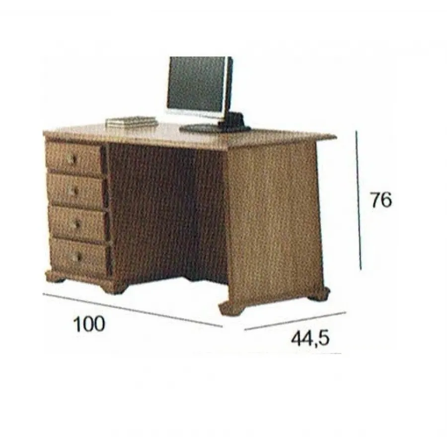Mesa de estudio colonial modelo Maya en madera maciza