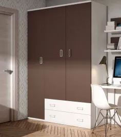 Armario juvenil tres puertas dos cajones