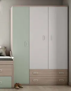 Armario juvenil tres puertas dos cajones 2