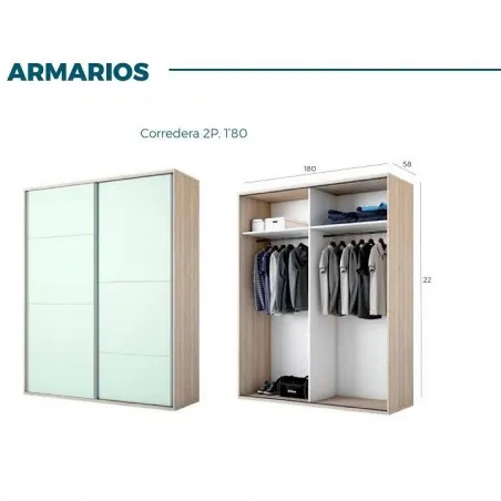 Armario Lolipop puertas corredera 180 cm.