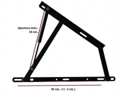 JUEGO DE HERRAJES Y PISTONES PARA CANAPÉ