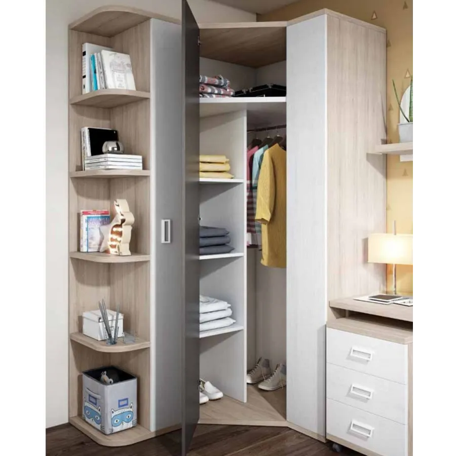 Armario rincón con terminal zapatero