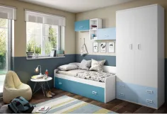 Dormitorio juvenil Lollipop con cama nido y armario