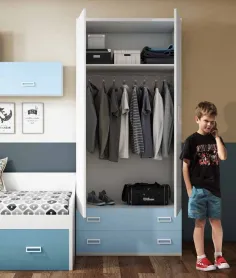 Dormitorio juvenil Lollipop con cama nido y armario 2