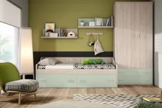 Dormitorio juvenil Lollipop con cama compacta