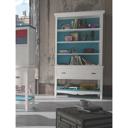 LIBRERO COLONIAL AMBERES CON CAJÓN