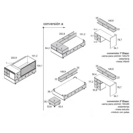 Cuna 2 etapas Grow 19