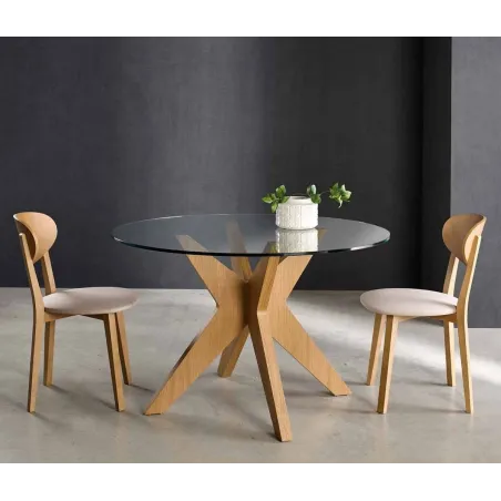 Mesa Roma fija tapa cristal multimedida