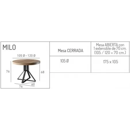 Mesa Milo 105 circular extensible