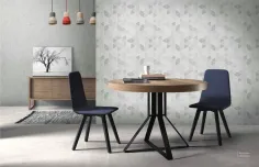 Mesa colonial redonda con pata metálica 2