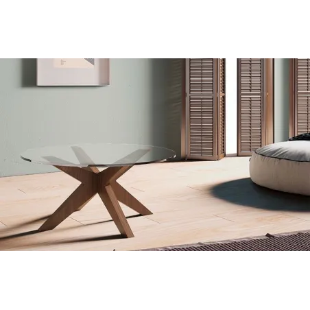 Centro Roma redonda tapa cristal multimedida