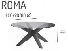 Centro Roma redonda tapa cristal multimedida 2