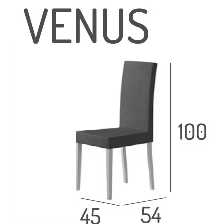 Silla tapizada pata recta Venus