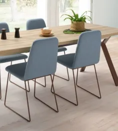 Silla Turín tapizada con bastidor metálico