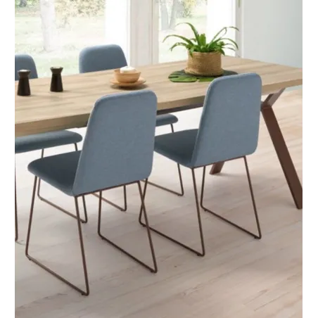 Silla Turín tapizada con bastidor metálico