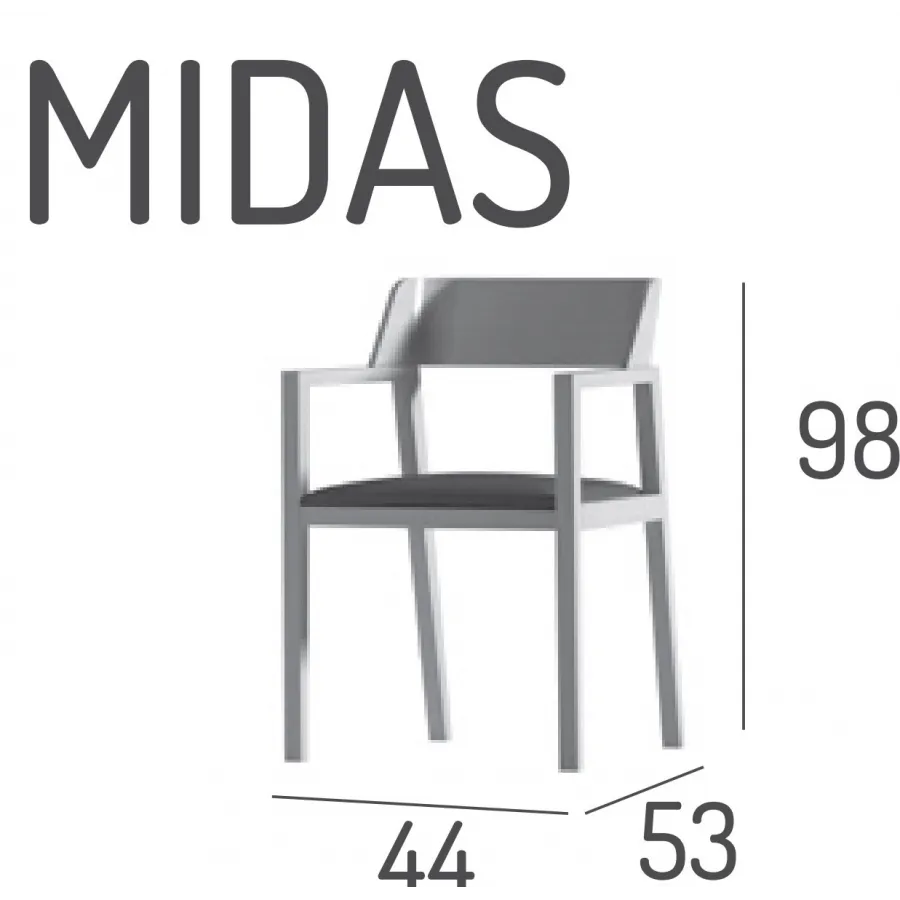 Sillón Midas con respaldo curvo en madera de haya