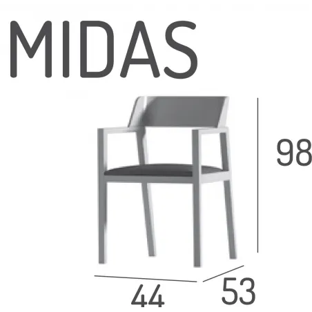 Sillón Midas con respaldo curvo en madera de haya