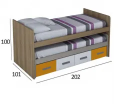 CAMA COMPACTA altura 72cm.