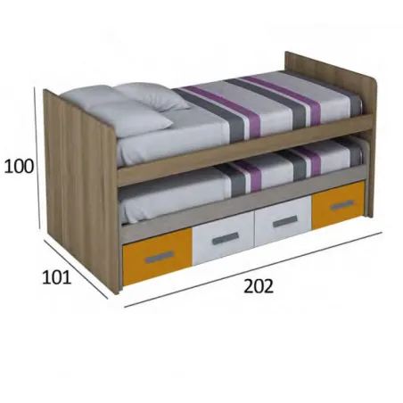 CAMA COMPACTA altura 72cm.