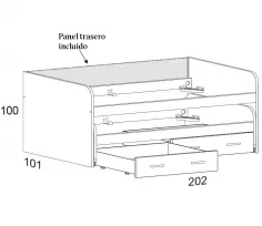 CAMA COMPACTA altura 72cm. 2