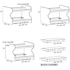 CAMA COMPACTA altura 72cm. 2