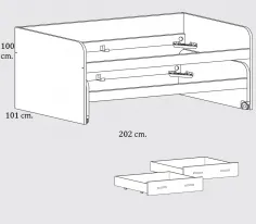 CAMA COMPACTA altura 72cm. 2