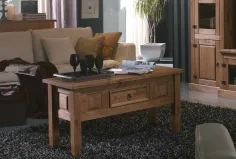 MESA DE CENTRO RÚSTICA MIEL A LA CERA