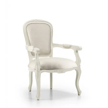 SILLON VINTAGE LOUIS BLANCO TAPIZADO en Mueblesguadalhorce.es