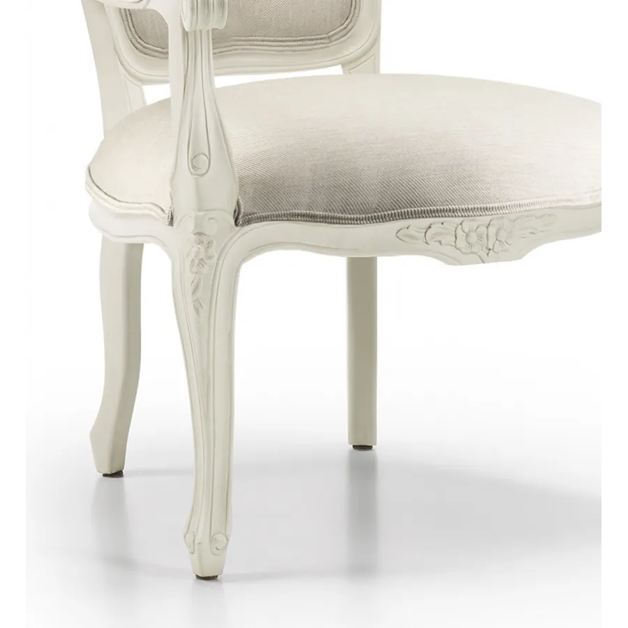 SILLON VINTAGE LOUIS BLANCO TAPIZADO en Mueblesguadalhorce.es