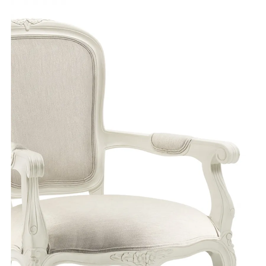 SILLON VINTAGE LOUIS BLANCO TAPIZADO en Mueblesguadalhorce.es