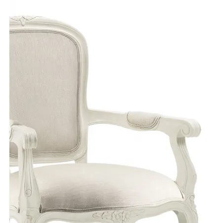 SILLON VINTAGE LOUIS BLANCO TAPIZADO en Mueblesguadalhorce.es